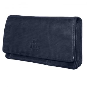 Bear Design Dames Portemonnee met Overslag Cow Lavato Blauw