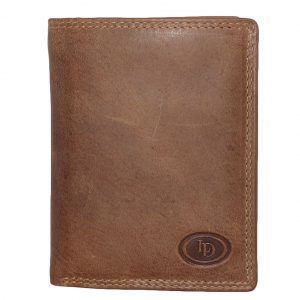 Leather Design Portemonnee met 2 Kaarthouder Vakken Bruin
