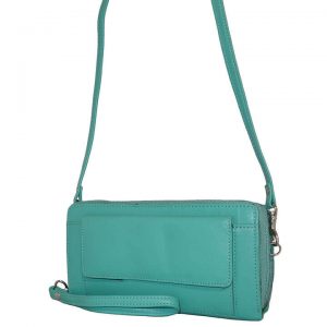 Leather Design Schoudertasje / Portemonnee Groen