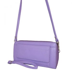 Leather Design Schoudertasje / Portemonnee Violet