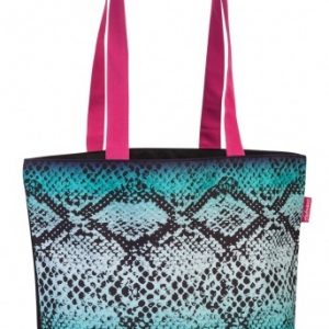 strandtas 19 liter slangenprint blauw