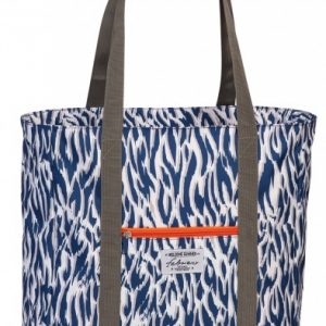 strandtas 26 liter dierenprint blauw/wit