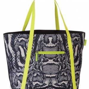 strandtas 30 liter slangenprint grijs