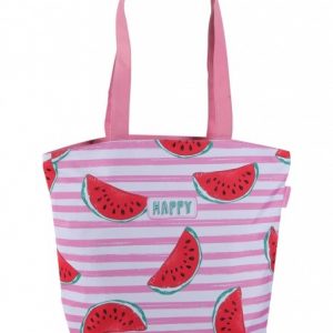 strandtas Happy 23 liter roze