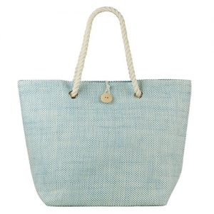 strandtas spijkerstof look aqua