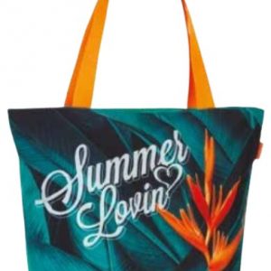 strandtas Summer Lovin 38 x 40 cm polyester groen
