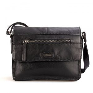 Spikes & Sparrow Crossbody Schoudertas met Overslag Zwart