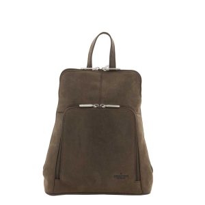 Bear Design Dark Nature Rugtas Met Rits brown Damestas