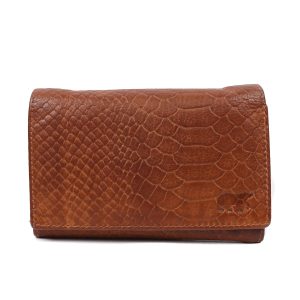 Bear Design Portemonnee met Overslag Sweety Python Cognac