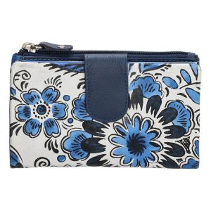 Happy Wallet Portemonnee Flower Blauw