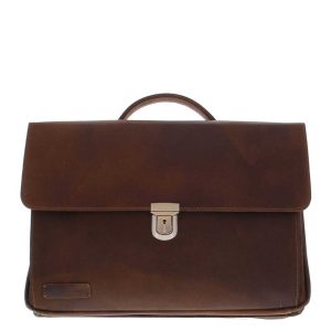 Plevier Vintage Manchester aktetas 17.3" donker bruin