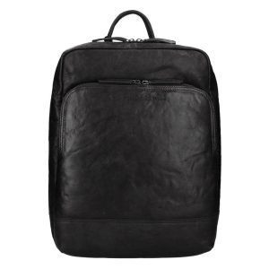 Chesterfield leren laptop rugzak Mack zwart