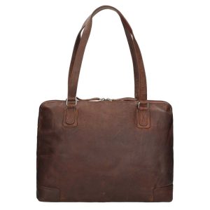 Chesterfield leren laptoptas dames 13" Flint bruin