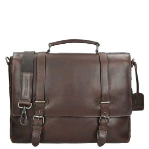 Leonhard Heyden Roma Briefcase 2 Compartments dark brown
