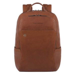 Piquadro Black Square Computer Backpack with iPad Compartment tobacco backpack