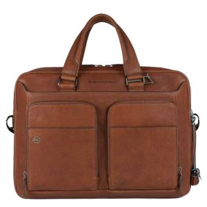 Piquadro Black Square Computer Briefcase 15" tobacco