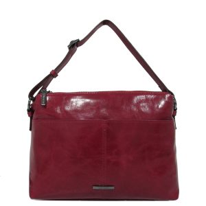 Claudio Ferrici Pelle Vecchia Flat Zipbag Large Schoudertas Red