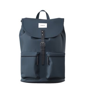 Sandqvist Roald dark slate with black leather backpack