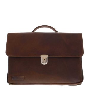 Plevier Vintage Manchester aktetas 17.3" donker bruin