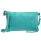 Charm Suède Clutch / Avondtasje Aqua Blauw