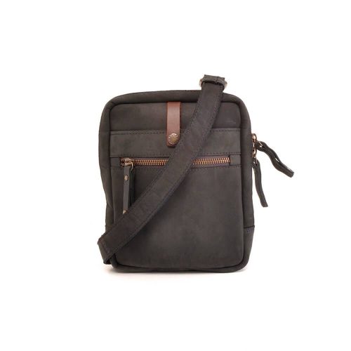 Barbarossa Ruvido Leren Mens Bag Navy