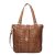 Bear Design Cow Lavato Woven Schoudertas cognac
