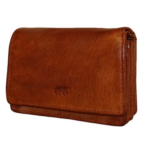 Bear Design Portemonnee met Overslag S Cow Lavato Cognac