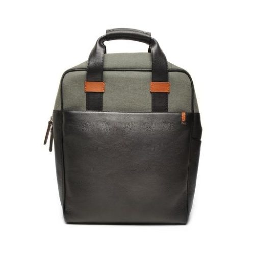 Berba leren laptoprugzak 15,6" Olly zwart-groen