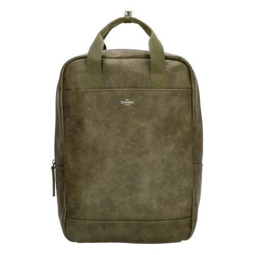 Charm London Farringdon Laptop Rugzak olijf backpack
