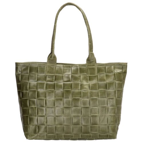 Charm London Handtas Woven Elisa Olijf Groen