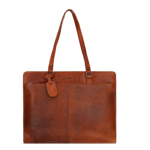 Dimagini Classics 15,6" Croco Businessbag cognac
