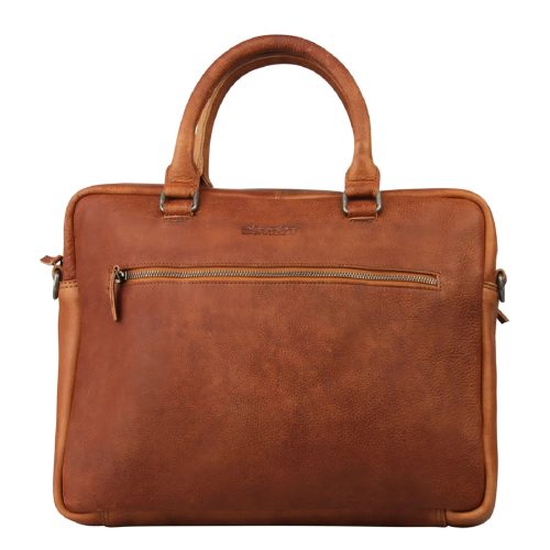 DSTRCT Limited Laptoptas 15,6 inch single zip cognac