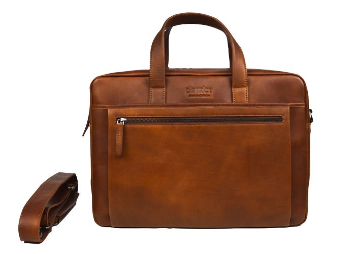 DSTRCT Premium 17 inch Laptoptas Cognac