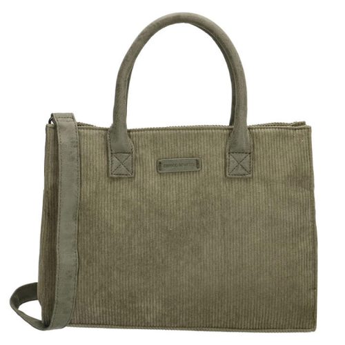 Enrico Benetti Corduroy Ribstof Handtas/Schoudertas 10'' Loïs Olijf