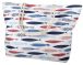 strandtas vissen dames 52 x 34 cm polyester wit/blauw