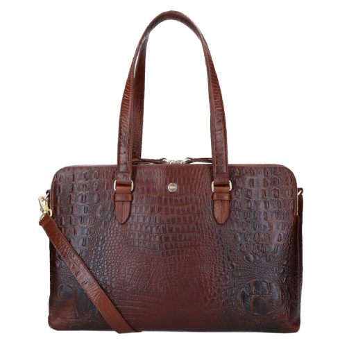 FMME. Charlotte 15.6 Workingbag Croco brown