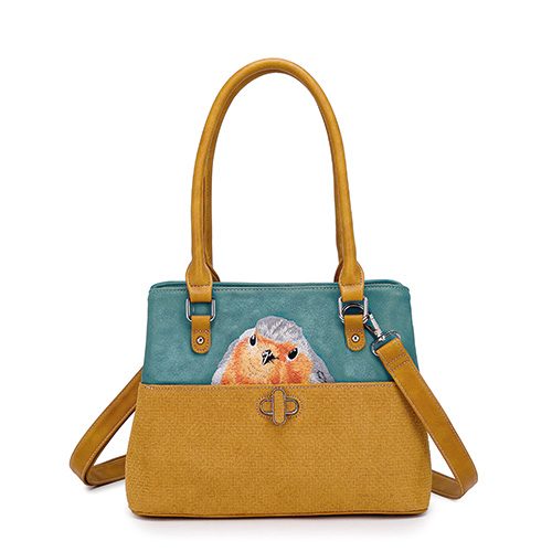 Hi-di-hi Handtas/Schoudertas Babbler Aqua/Cognac