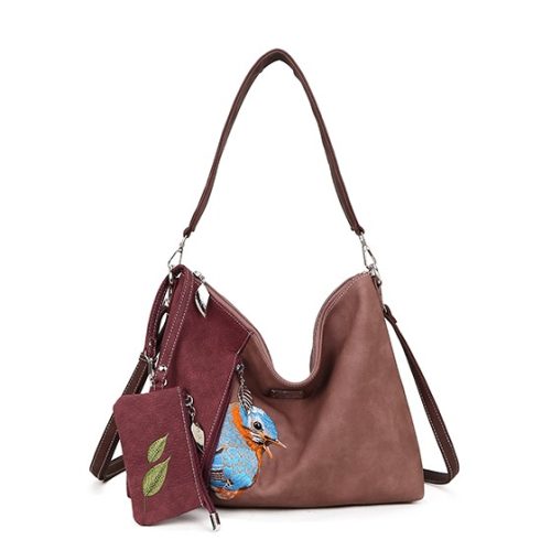 Hi-di-hi Handtas/Schoudertas Buzz Donker Blauw/Bruin