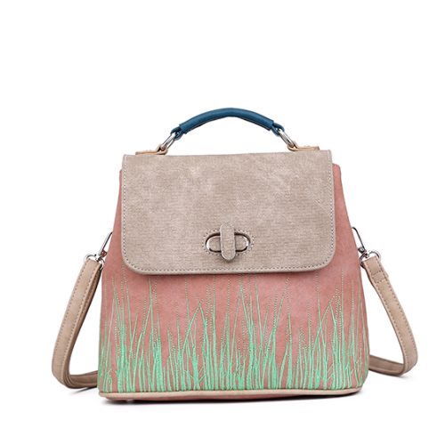 Hi-di-hi Handtas/Schoudertas Grassy Beige/Powder Pink