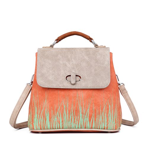 Hi-di-hi Handtas/Schoudertas Grassy Orange/Beige