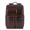 Piquadro Blue Square Computer Backpack With iPad Pro brown backpack
