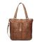 Bear Design Cow Lavato Woven Schoudertas cognac