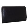 Leather Design Beugelportemonnee met Overslag Zwart