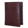 Leather Design Portemonnee Croco met Kaarthouder Vak Bruin