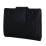 Leather Design Portemonnee Croco Zwart met Kaarthouder Vak