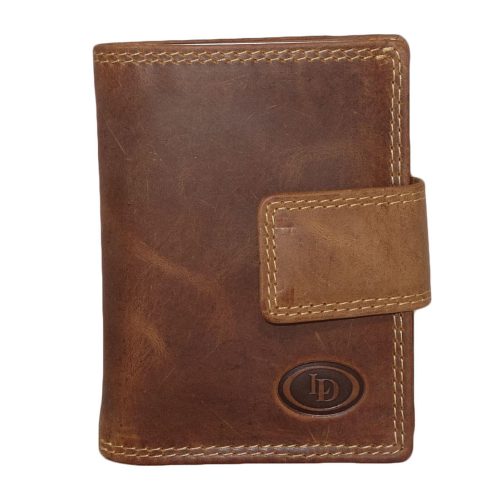 Leather Design Portemonnee met Ritsvakje en Kaarthouder Vak Bruin