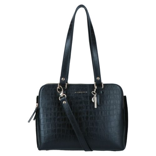 LouLou Essentiels Classy Croc Gold Handbag Black