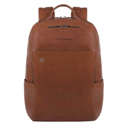 Piquadro Black Square Computer Backpack with iPad Compartment tobacco backpack