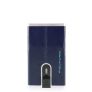 Piquadro Blue Square Compact Wallet For Banknotes And Creditcards Night Blue