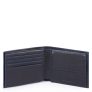 Piquadro Blue Square S Matte Men&apos;s Wallet With Flip Up ID Night Blue